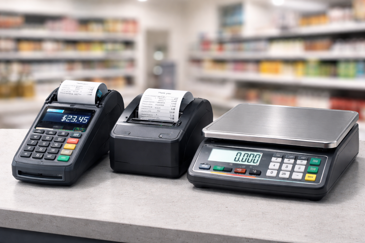 Касов апарат, фискален принтер и електронна везна